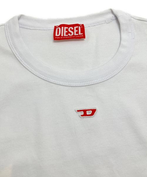 DIESEL（ディーゼル）DIESEL (ディーゼル) リブ長袖Tシャツ ホワイト サイズ:Ⅼの古着・服飾アイテム