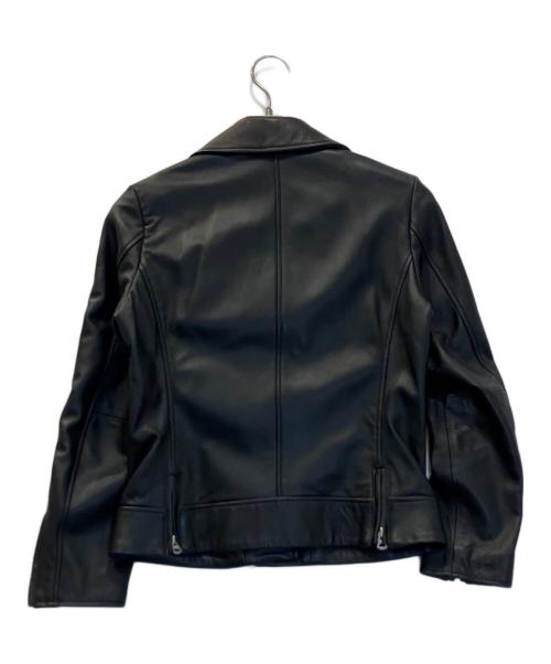 nano・universe（ナノ・ユニバース）nano・universe (ナノ・ユニバース) sheepskin double riders jacket ブラック サイズ:38の古着・服飾アイテム