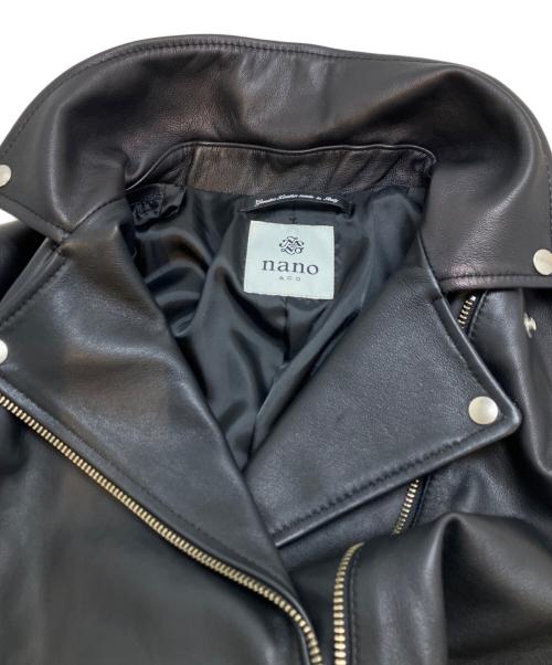 nano・universe（ナノ・ユニバース）nano・universe (ナノ・ユニバース) sheepskin double riders jacket ブラック サイズ:38の古着・服飾アイテム
