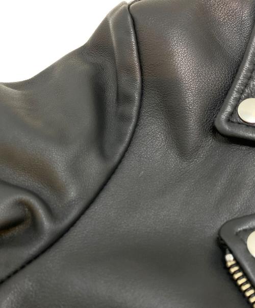 nano・universe（ナノ・ユニバース）nano・universe (ナノ・ユニバース) sheepskin double riders jacket ブラック サイズ:38の古着・服飾アイテム
