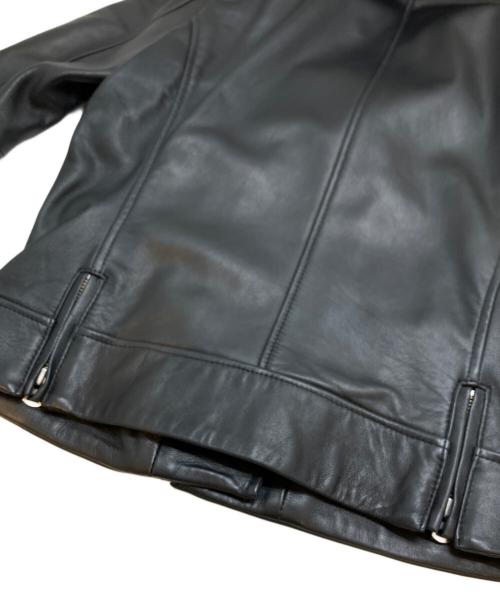 nano・universe（ナノ・ユニバース）nano・universe (ナノ・ユニバース) sheepskin double riders jacket ブラック サイズ:38の古着・服飾アイテム