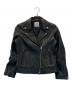 nano・universe（ナノ・ユニバース）の古着「sheepskin double riders jacket」｜ブラック