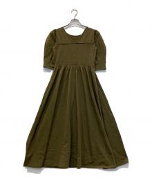 MES VACANCES（ミヴァコンス）の古着「Organic cotton カットドレス」｜カーキ