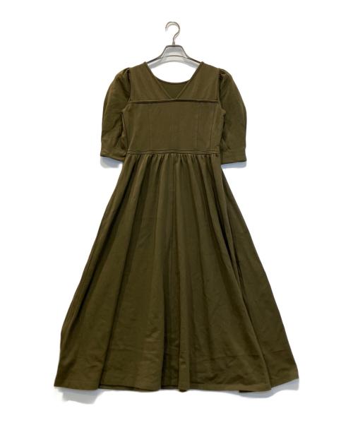 MES VACANCES（ミヴァコンス）mes vacances (ミヴァコンス) Organic cotton カットドレス カーキ サイズ:Free 未使用品の古着・服飾アイテム