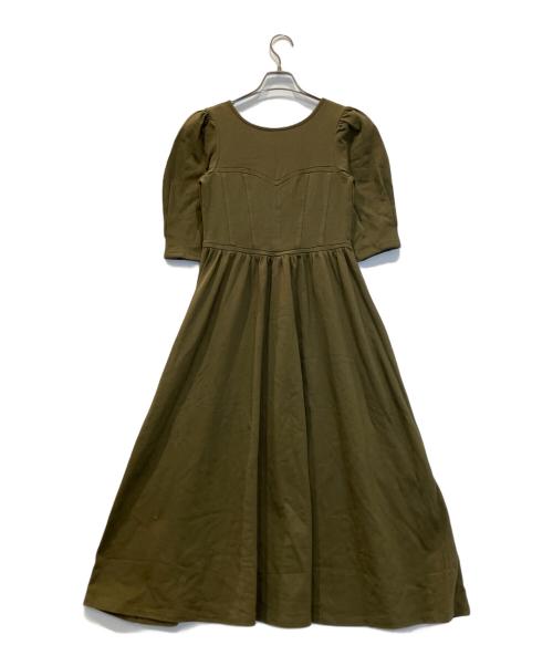 MES VACANCES（ミヴァコンス）mes vacances (ミヴァコンス) Organic cotton カットドレス カーキ サイズ:Free 未使用品の古着・服飾アイテム