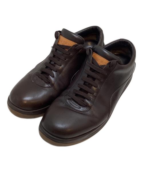 LOUIS VUITTON（ルイ ヴィトン）LOUIS VUITTON (ルイ ヴィトン) レザーローカットスニーカー ブラウン サイズ:7 1/2の古着・服飾アイテム