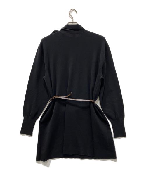 LOUIS VUITTON（ルイ ヴィトン）LOUIS VUITTON (ルイ ヴィトン) モノグラムスパンコール カシミヤ/シルク混 ベルト付 ニットワンピース ブラック サイズ:XSの古着・服飾アイテム