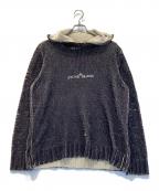 STONE ISLANDストーンアイランド）の古着「Sublimation Chenille Knit Hoodie」｜ブラック