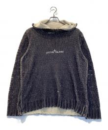 STONE ISLAND（ストーンアイランド）の古着「Sublimation Chenille Knit Hoodie」｜ブラック