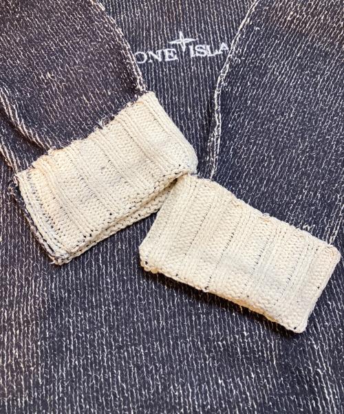 STONE ISLAND（ストーンアイランド）STONE ISLAND (ストーンアイランド) Sublimation Chenille Knit Hoodie ブラック サイズ:XLの古着・服飾アイテム