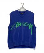 stussyステューシー）の古着「ニットベスト」｜ネイビー
