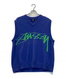 stussy（ステューシー）の古着「ニットベスト」｜ネイビー