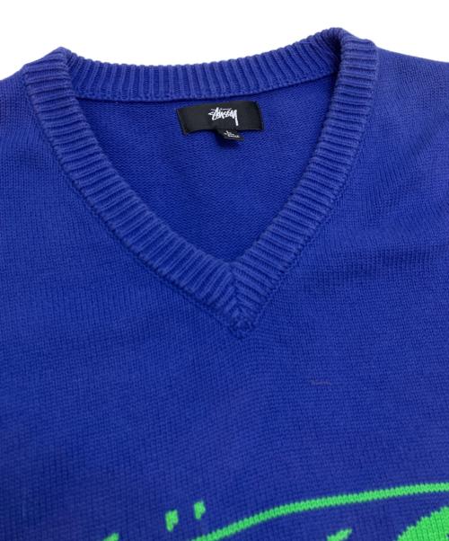stussy（ステューシー）stussy (ステューシー) ニットベスト ネイビー サイズ:Lの古着・服飾アイテム