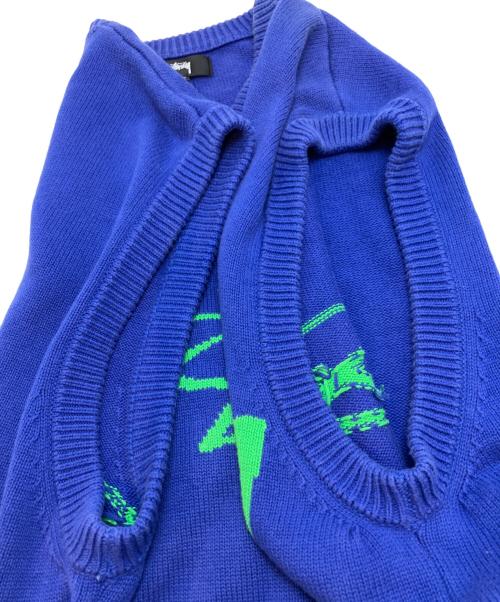 stussy（ステューシー）stussy (ステューシー) ニットベスト ネイビー サイズ:Lの古着・服飾アイテム