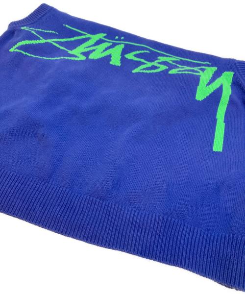 stussy（ステューシー）stussy (ステューシー) ニットベスト ネイビー サイズ:Lの古着・服飾アイテム