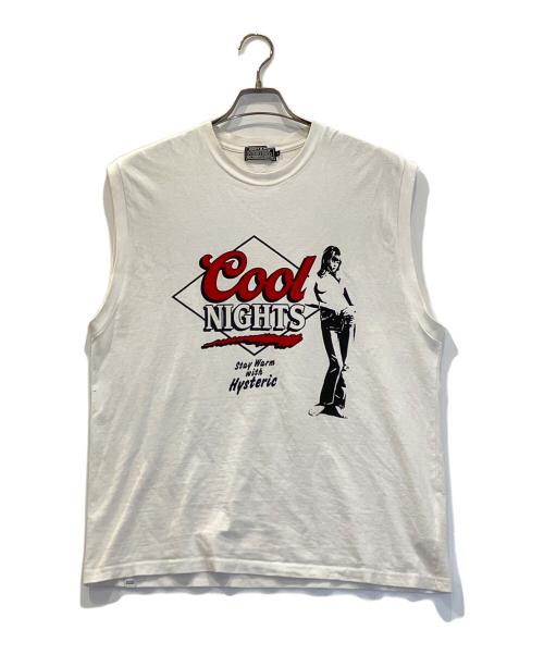 Hysteric Glamour（ヒステリックグラマー）Hysteric Glamour (ヒステリックグラマー) COOL NIGHTSノースリーブTシャツ ホワイト サイズ:Lの古着・服飾アイテム