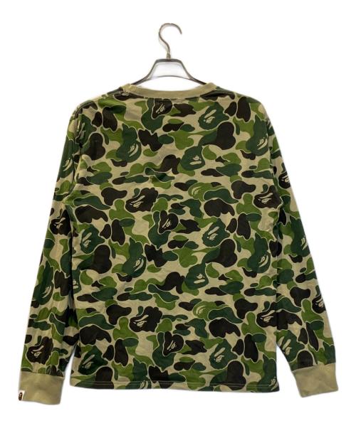 A BATHING APE（アベイシングエイプ）A BATHING APE (アベイシングエイプ) ABC CAMO BAPE STA LS TEE グリーン サイズ:Lの古着・服飾アイテム