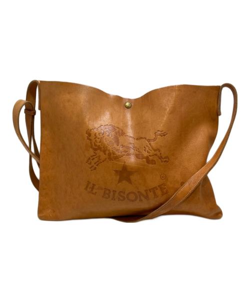 IL BISONTE（イル ビゾンテ）IL BISONTE (イル ビゾンテ) ビッグロゴ2WAYショルダー ブラウン サイズ:表記なしの古着・服飾アイテム