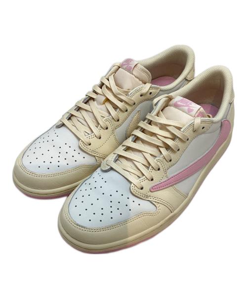 NIKE（ナイキ）NIKE (ナイキ) Travis Scott (トラヴィススコット) Air Jordan 1 Retro Low OG アイボリー×ピンク サイズ:US11.5/UK10.5/EUR45.5/29.5cmの古着・服飾アイテム