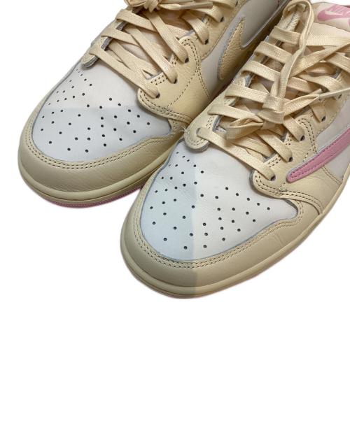 NIKE（ナイキ）NIKE (ナイキ) Travis Scott (トラヴィススコット) Air Jordan 1 Retro Low OG アイボリー×ピンク サイズ:US11.5/UK10.5/EUR45.5/29.5cmの古着・服飾アイテム
