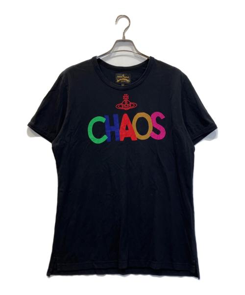 Vivienne Westwood（ヴィヴィアンウエストウッド）Vivienne Westwood (ヴィヴィアンウエストウッド) Chaos (カオス) オーブロゴプリントTシャツ ブラック サイズ:XXLの古着・服飾アイテム