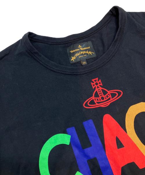 Vivienne Westwood（ヴィヴィアンウエストウッド）Vivienne Westwood (ヴィヴィアンウエストウッド) Chaos (カオス) オーブロゴプリントTシャツ ブラック サイズ:XXLの古着・服飾アイテム