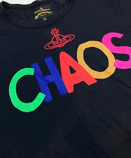Vivienne Westwood（ヴィヴィアンウエストウッド）Vivienne Westwood (ヴィヴィアンウエストウッド) Chaos (カオス) オーブロゴプリントTシャツ ブラック サイズ:XXLの古着・服飾アイテム