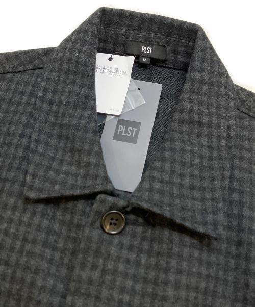 PLST（プラステ）PLST (プラステ) プレシャスニットメルトンシャツブルゾン ブラック サイズ:M 未使用品の古着・服飾アイテム