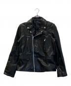 ITEMS URBAN RESEARCHアイテムズ アーバンリサーチ）の古着「ゴートレザーダブルライダースジャケット」｜ブラック