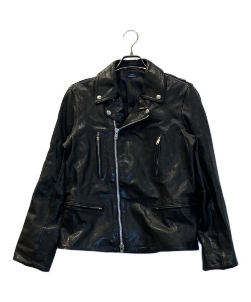 ITEMS URBAN RESEARCH（アイテムズ アーバンリサーチ）ITEMS URBAN RESEARCH (アイテムズ アーバンリサーチ) ゴートレザーダブルライダースジャケット ブラック サイズ:Mの古着・服飾アイテム