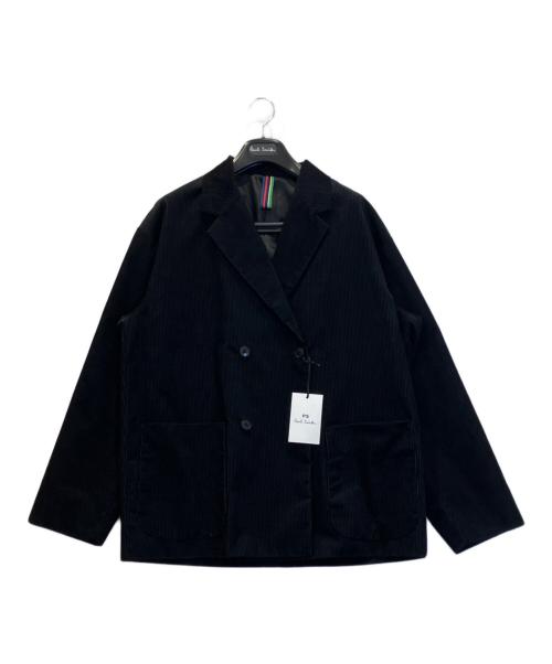 PS Paul Smith（ＰＳポールスミス）PS Paul Smith (ＰＳポールスミス) コーデュロイ ダブルブレスト ジャケット ブラック サイズ:Lの古着・服飾アイテム