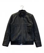 AKMエーケーエム）の古着「ラムレザーシングルライダースジャケット」｜ブラック