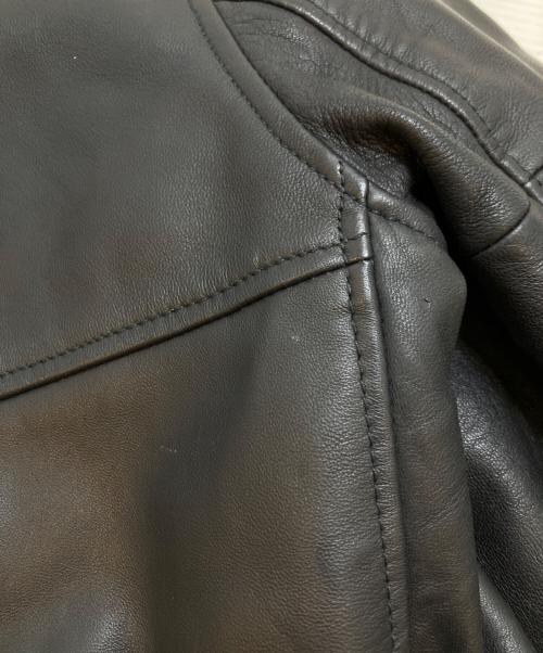 AKM（エーケーエム）AKM (エーケーエム) ラムレザーシングルライダースジャケット ブラック サイズ:Mの古着・服飾アイテム