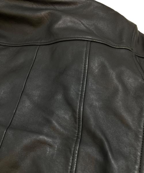AKM（エーケーエム）AKM (エーケーエム) ラムレザーシングルライダースジャケット ブラック サイズ:Mの古着・服飾アイテム