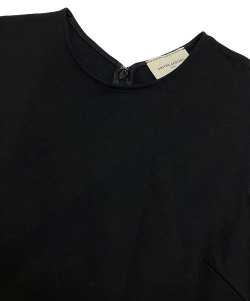 UNITED ARROWS（ユナイテッドアローズ）UNITED ARROWS (ユナイテッドアローズ) リボン カットジャカード コンビ ワンピース ブラック サイズ:36の古着・服飾アイテム