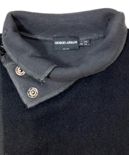 GIORGIO ARMANI（ジョルジオアルマーニ）GIORGIO ARMANI (ジョルジオアルマーニ) カシミヤ混アシンメトリージャケット ブラック サイズ:48の古着・服飾アイテム