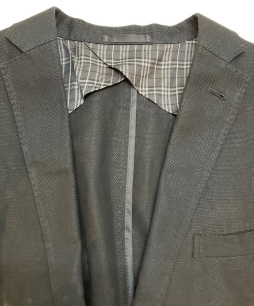 BURBERRY BLACK LABEL（バーバリーブラックレーベル）BURBERRY BLACK LABEL (バーバリーブラックレーベル) コットンリネンテーラードジャケット ブラック サイズ:LLの古着・服飾アイテム
