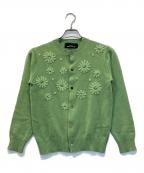 tricot COMME des GARCONSトリココムデギャルソン）の古着「フラワー刺繍ウールカーディガン」｜黄緑