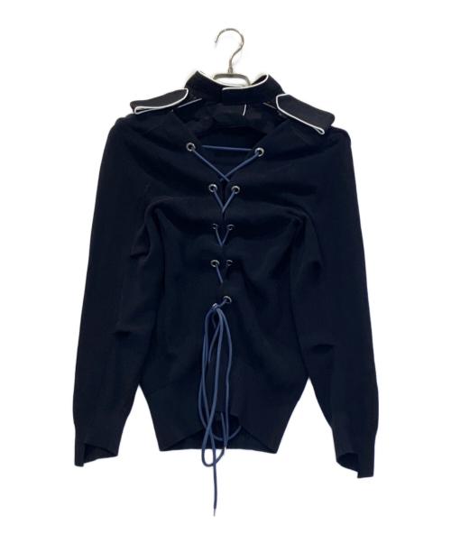 sacai（サカイ）sacai (サカイ) 付襟ナポレオンニット ネイビー サイズ:3の古着・服飾アイテム