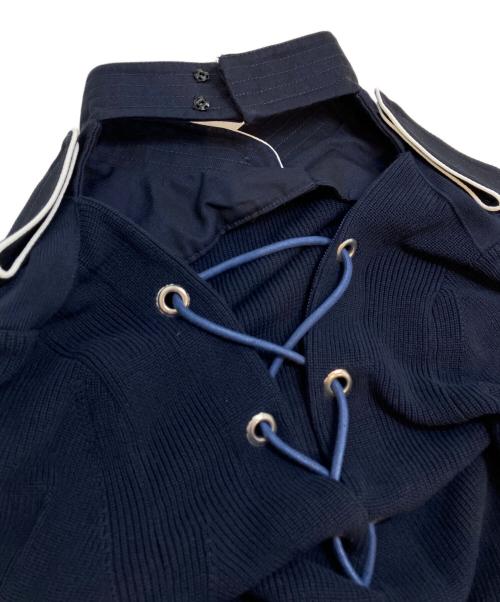 sacai（サカイ）sacai (サカイ) 付襟ナポレオンニット ネイビー サイズ:3の古着・服飾アイテム