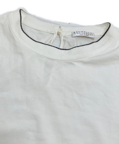 BRUNELLO CUCINELLI（ブルネロクチネリ）BRUNELLO CUCINELLI (ブルネロクチネリ) モニーレ装飾カットソー ホワイト サイズ:Lの古着・服飾アイテム
