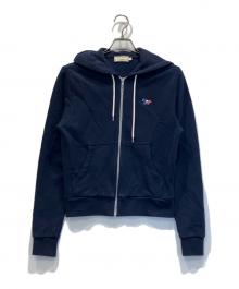 maison kitsune（メゾンキツネ）の古着「トリコロールフォックスパッチ ジップパーカー」｜ネイビー