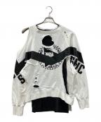 DIESELディーゼル）の古着「クラッシュレイヤードスウェット」｜ホワイト