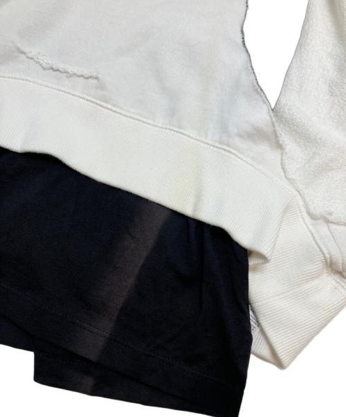 DIESEL（ディーゼル）DIESEL (ディーゼル) クラッシュレイヤードスウェット ホワイト サイズ:ＸＳの古着・服飾アイテム