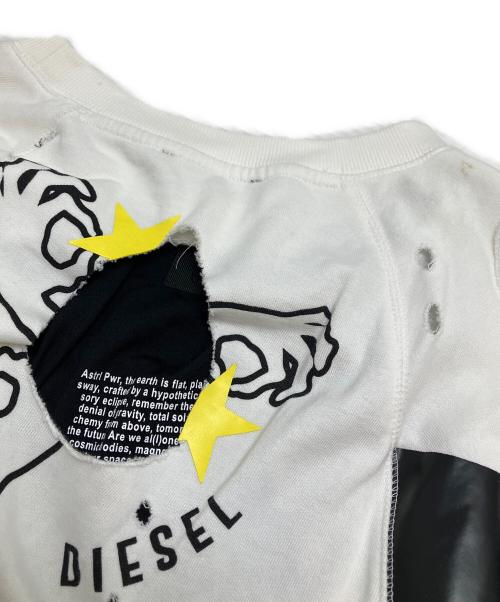 DIESEL（ディーゼル）DIESEL (ディーゼル) クラッシュレイヤードスウェット ホワイト サイズ:ＸＳの古着・服飾アイテム