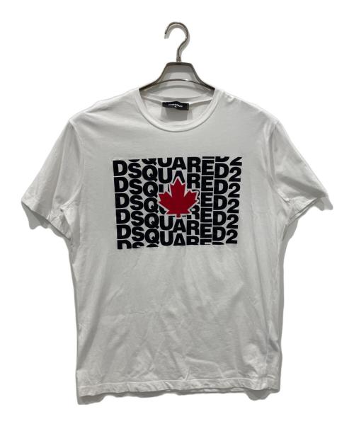 DSQUARED2（ディースクエアード）DSQUARED2 (ディースクエアード) プリントTシャツ ホワイト サイズ:XLの古着・服飾アイテム