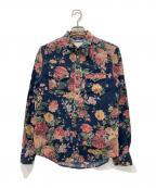 Denim & Supply Ralph Laurenデニム＆サプライ ラルフローレン）の古着「コーデュロイ花柄シャツ」｜ネイビー×ピンク