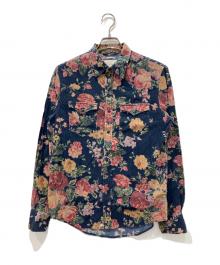 Denim & Supply Ralph Lauren（デニム＆サプライ ラルフローレン）の古着「コーデュロイ花柄シャツ」｜ネイビー×ピンク