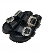 BIRKENSTOCK×Manolo Blahnikビルケンシュトック×マノロ ブラニク）の古着「ARIZONA CRYSTAL SMOOTH LEATHER/アリゾナクリスタルスムースレザー」｜ブラック