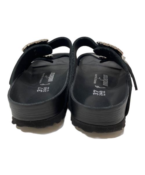 BIRKENSTOCK（ビルケンシュトック）BIRKENSTOCK (ビルケンシュトック) Manolo Blahnik (マノロ ブラニク) ARIZONA CRYSTAL SMOOTH LEATHER/アリゾナクリスタルスムースレザー ブラック サイズ:37(24CM)の古着・服飾アイテム